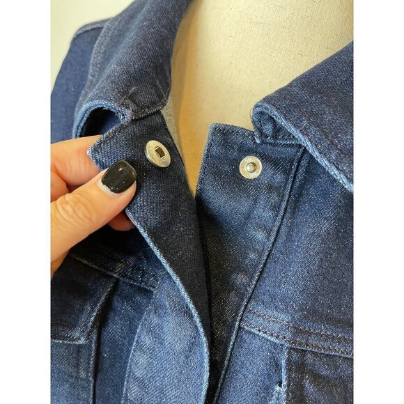 Good American Blue The 70s Icon Cropped‎ Denim Jean Jacket Size M - Picture 9 of 12